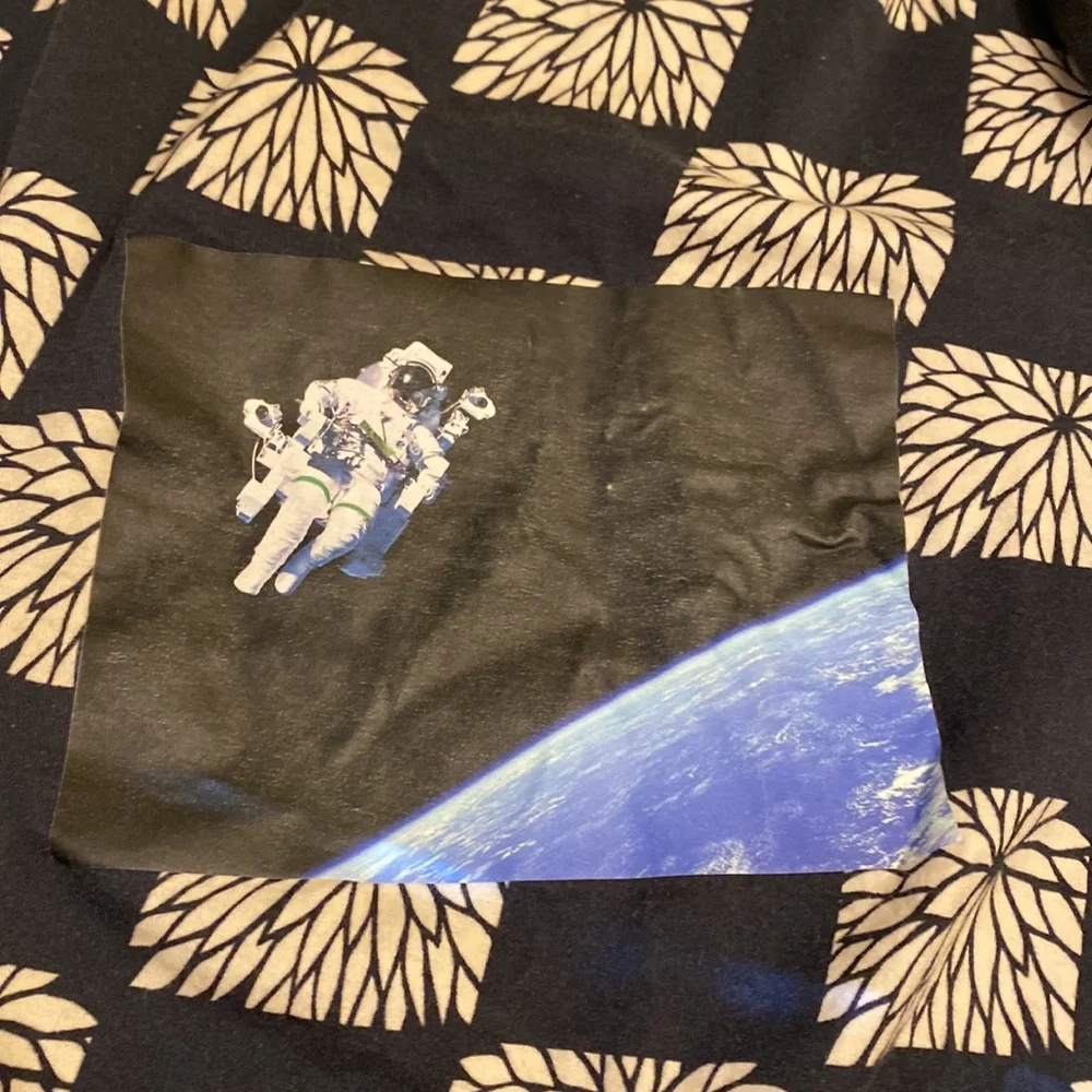 Raf Simons Black and Cream Checkerboard Tee with Patch Pocket. Size M - Picture 5 of 10